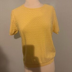 Alfred Dunner Lemon Yellow Textured Tee